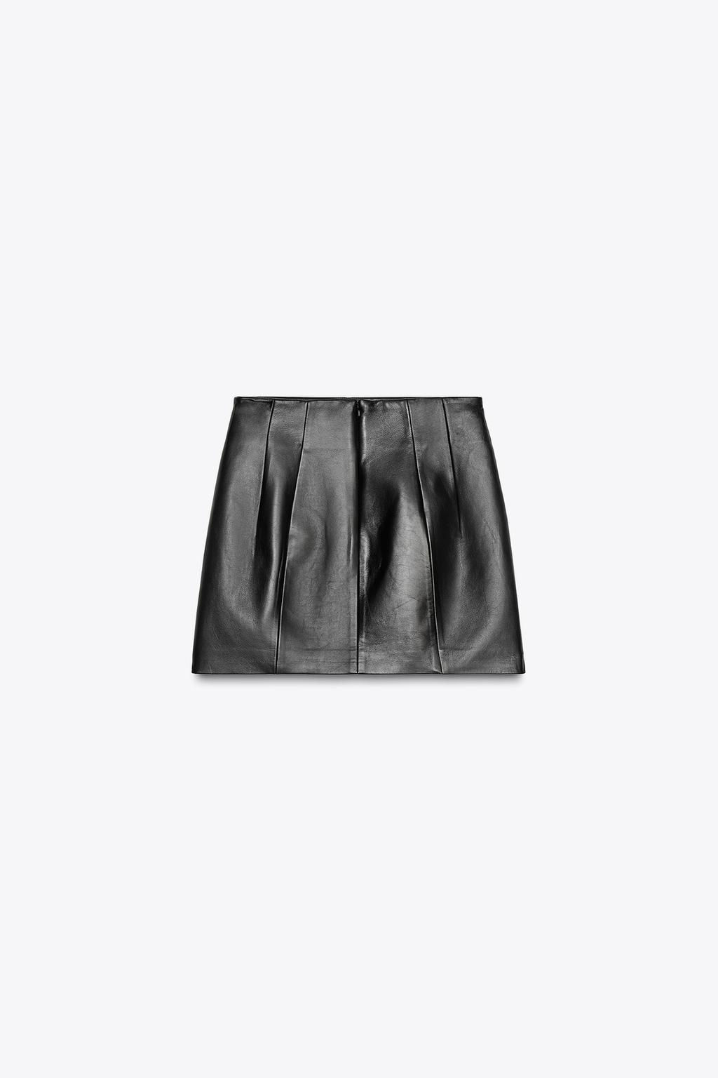 ZW COLLECTION LIMITED EDITION 100% LEATHER SHORT SKIRT - Zara фото 6