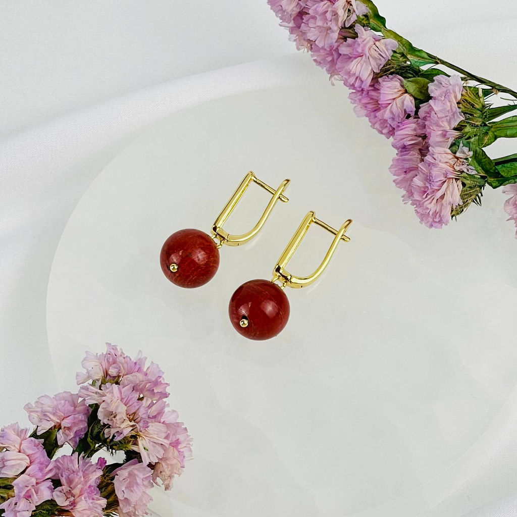 Серьги из кирпичной Яшмы - Радуга самоцветов фото 2