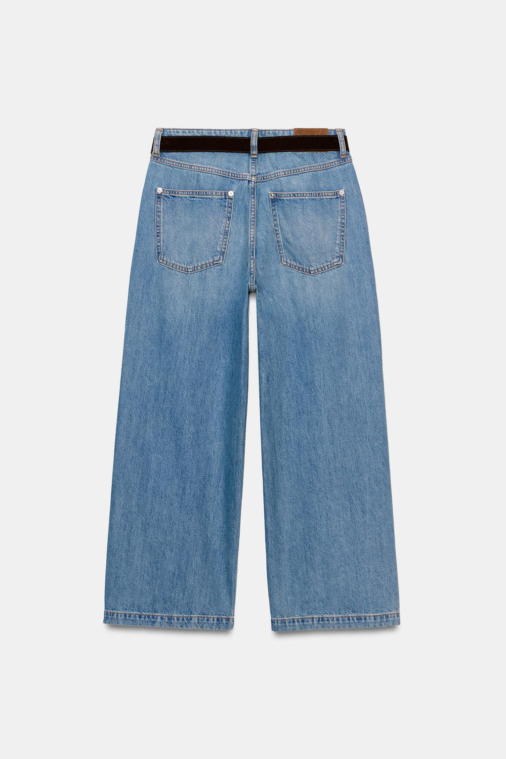 Z.08 BELTED WIDE-LEG CROPPED JEANS - Zara фото 24