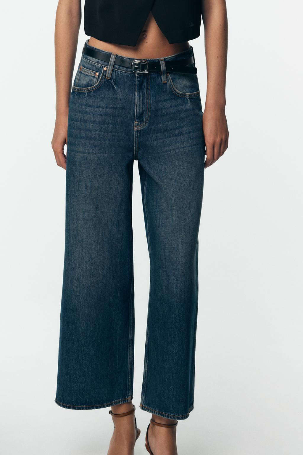 Z1975 HIGH-WAIST BELTED CULOTTES JEANS - Zara фото 2