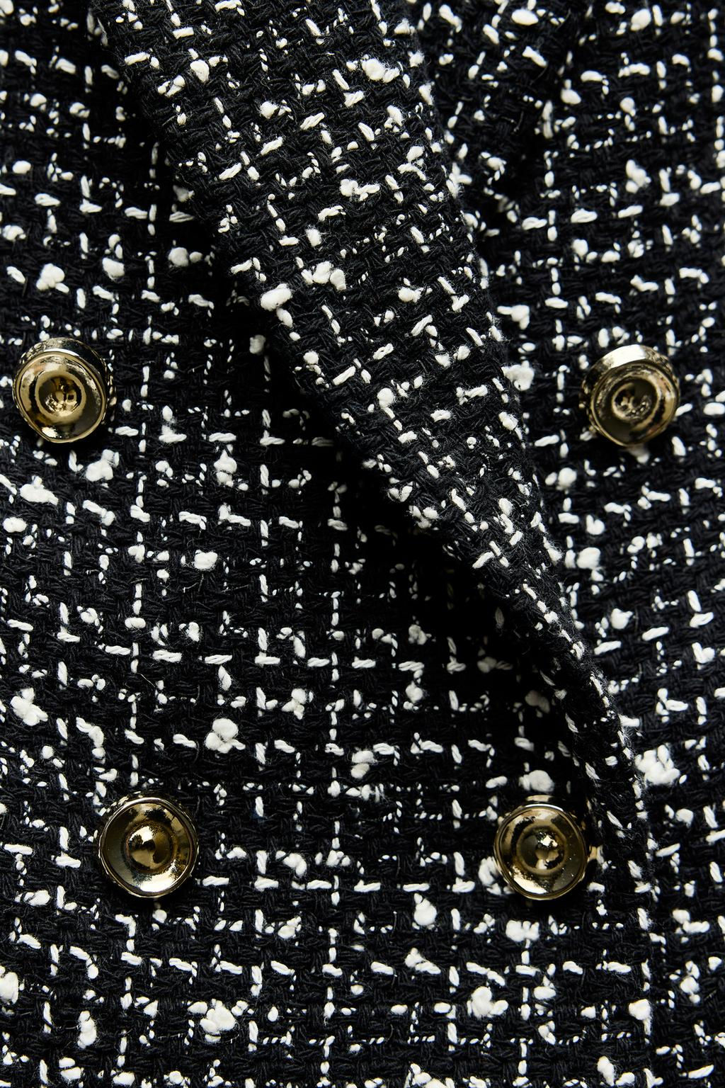 TEXTURED DOUBLE-BREASTED BLAZER - Zara фото 8