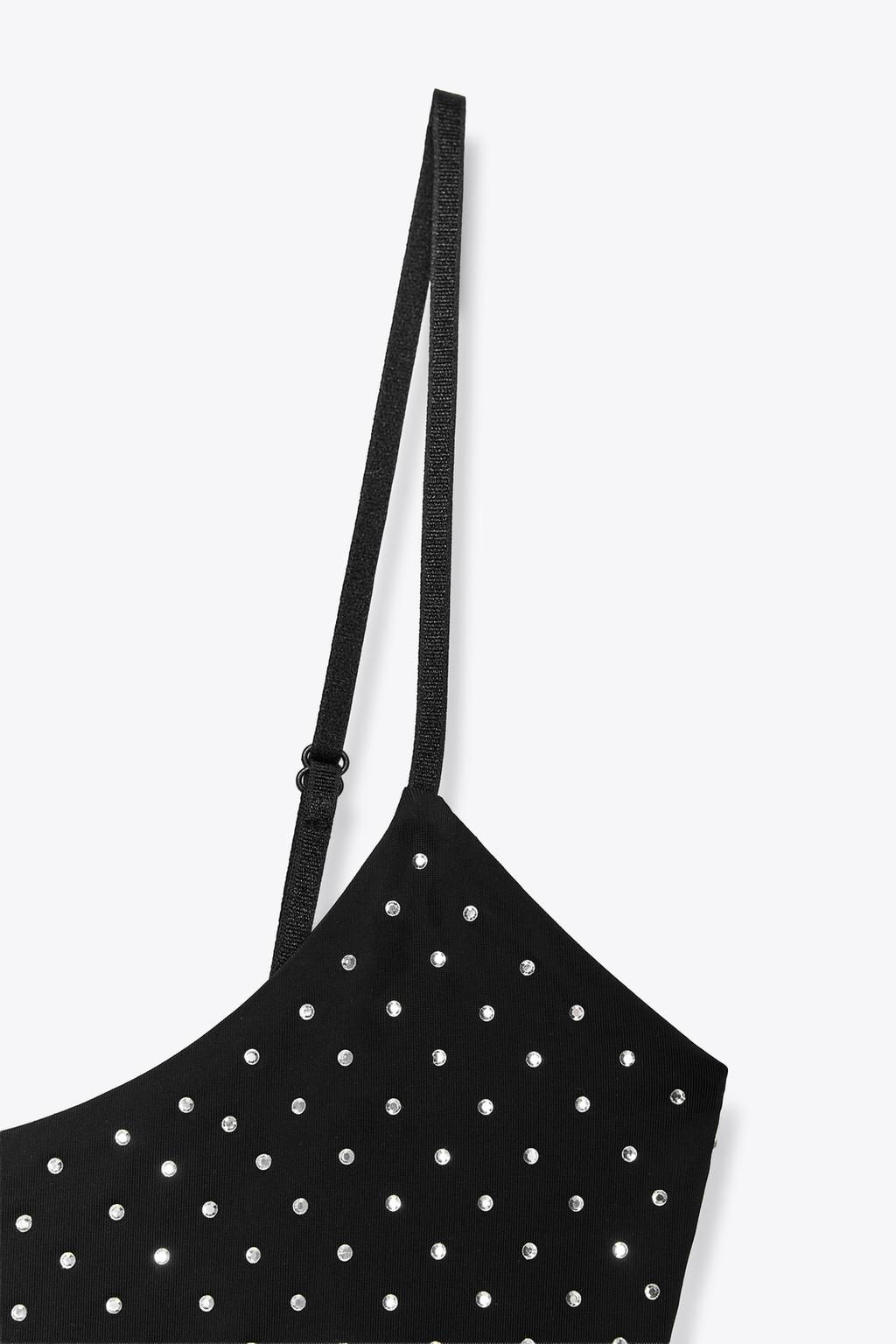 POLYAMIDE BODYSUIT WITH RHINESTONES - Zara фото 9