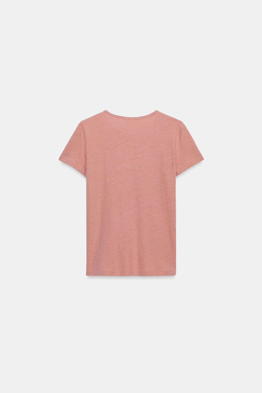 CAMISETA MANGA CORTA CON LINO / Rosa tiza - Zara фото 6