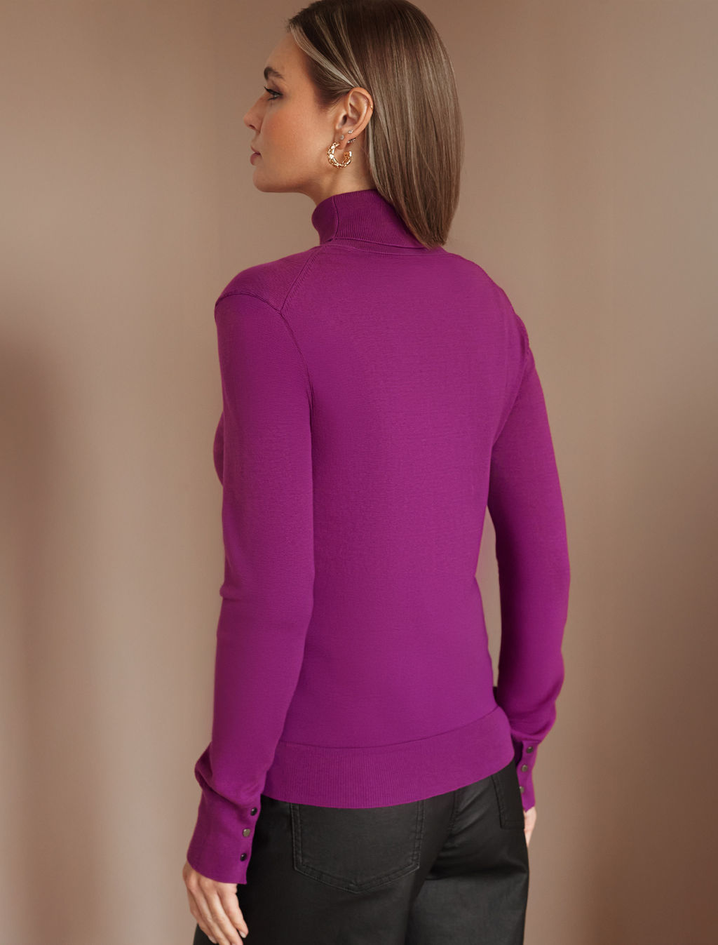 Водолазка тонкой вязки из хлопка с нейлоном - Vilatte фото 4