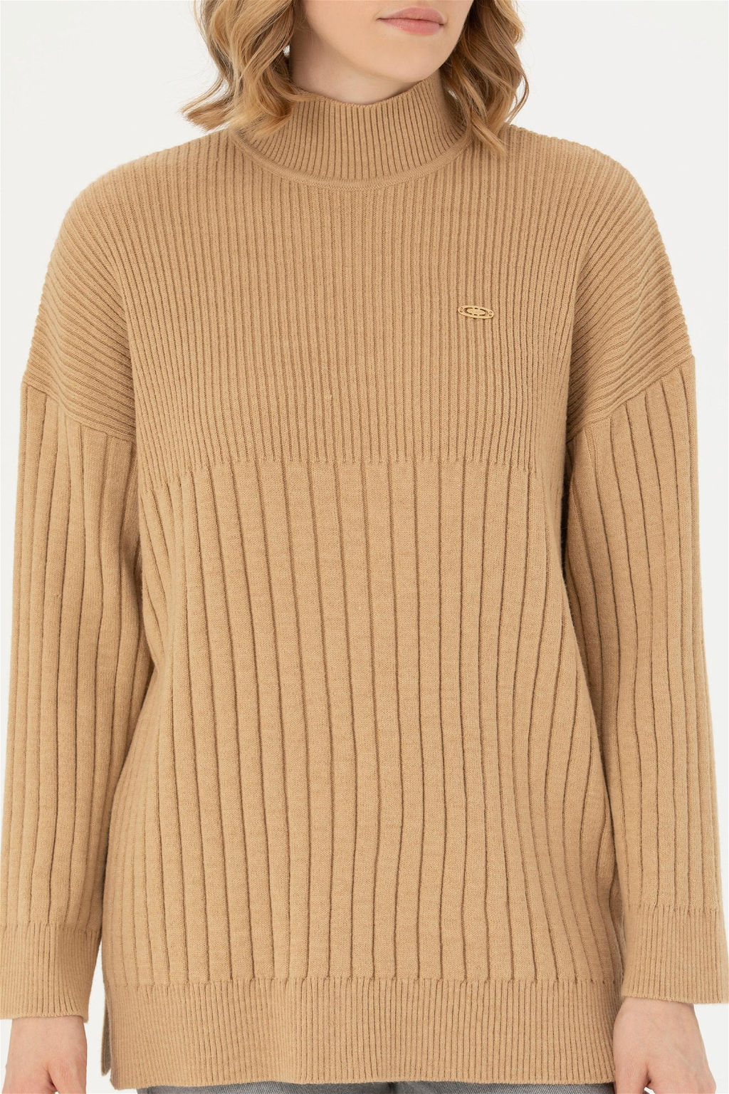 Женский свитер песочного меланжа - U.s. polo assn фото 6