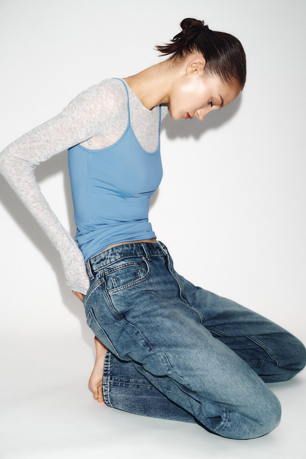 CAMISETA POLIAMIDA TIRANTE FINO / Azul claro - Zara фото 5