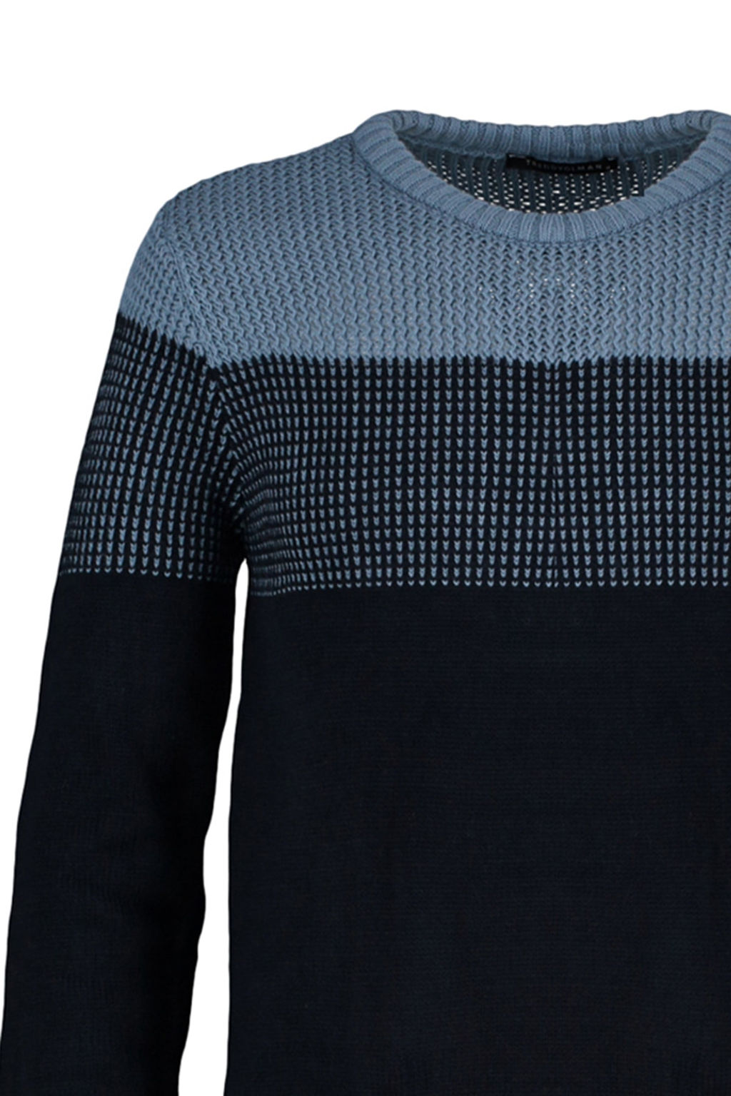 TRENDYOL MAN Bej Slim Fit Dar Kesim Bisiklet Yaka Renk Bloklu Kazak TMNAW21KZ0543 - Trendyolmilla фото 16