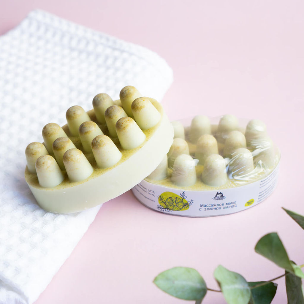 Мыло массажное с зеленой глиной 100 г