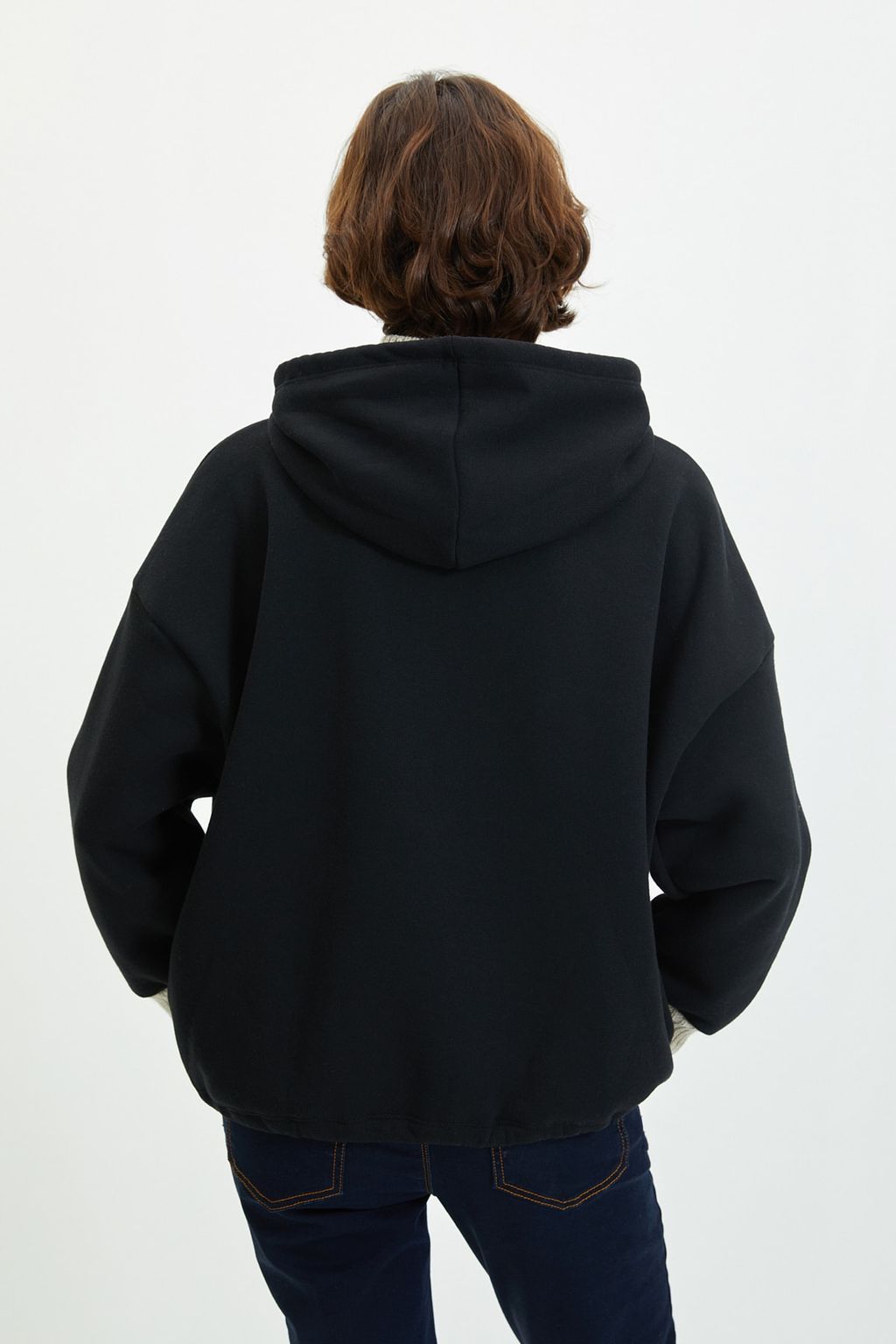 TRENDYOLMILLA Haki Kal?n Ici Polarl? Triko Bant Detayl? Kapusonlu Orme Sweatshirt TWOAW22SW1806 фото 5