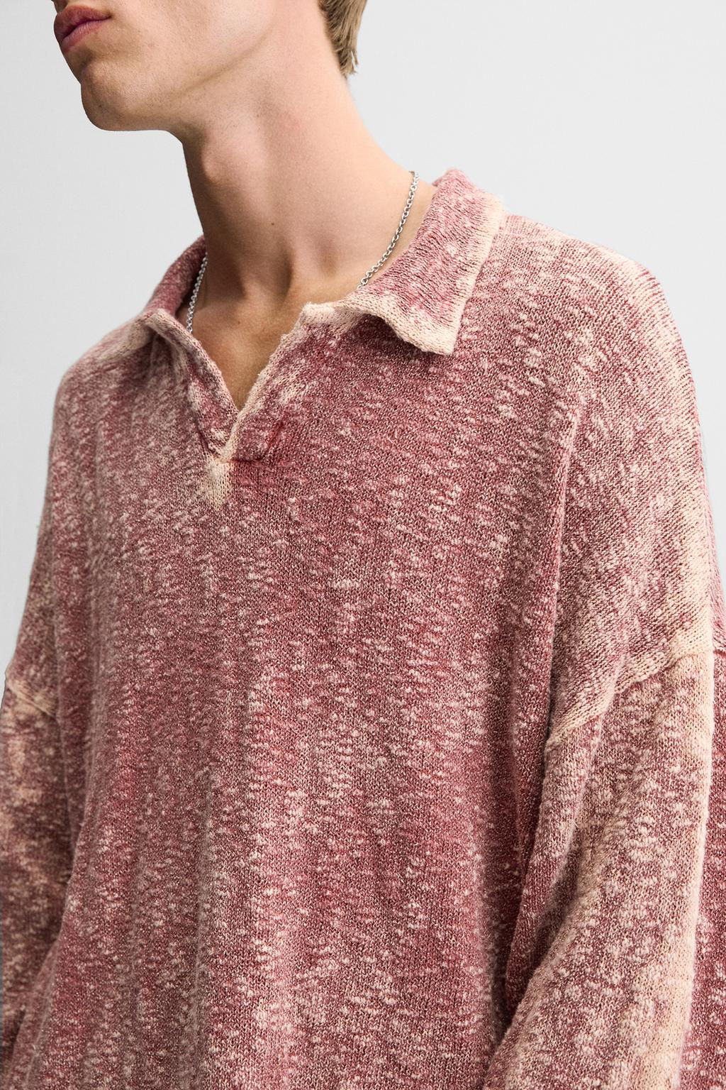 WASHED KNIT POLO SHIRT - Zara фото 5