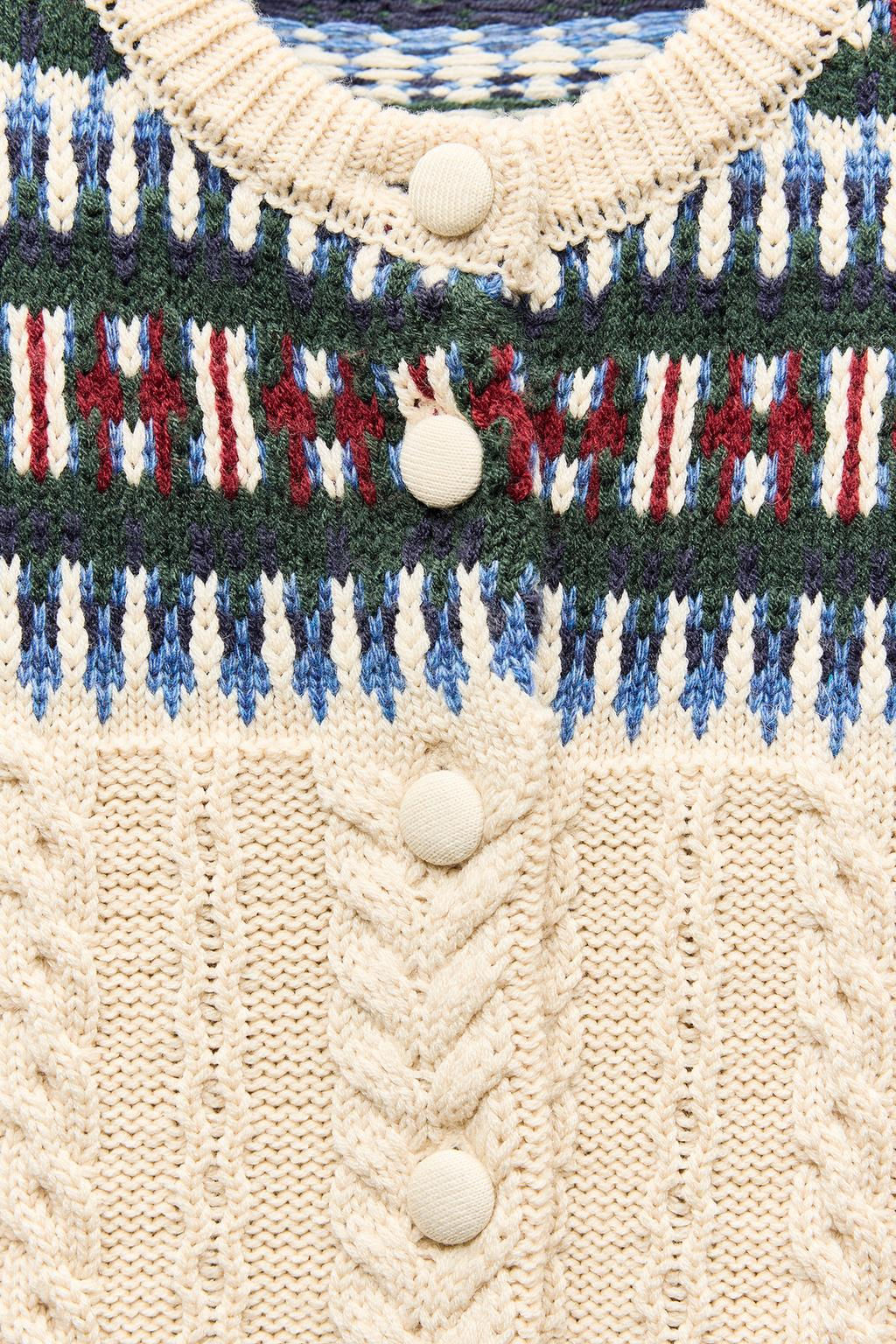 COMBINED JACQUARD KNIT JACKET - Zara фото 3