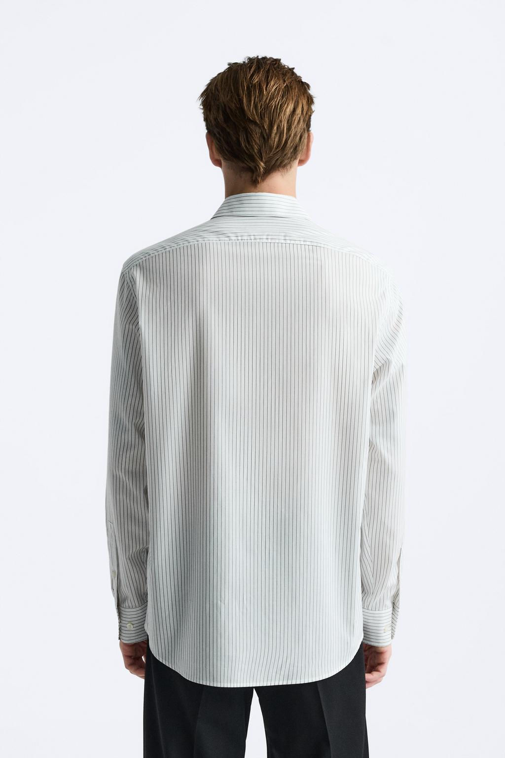 STRIPED COTTON - LYOCELL SHIRT - Zara фото 3