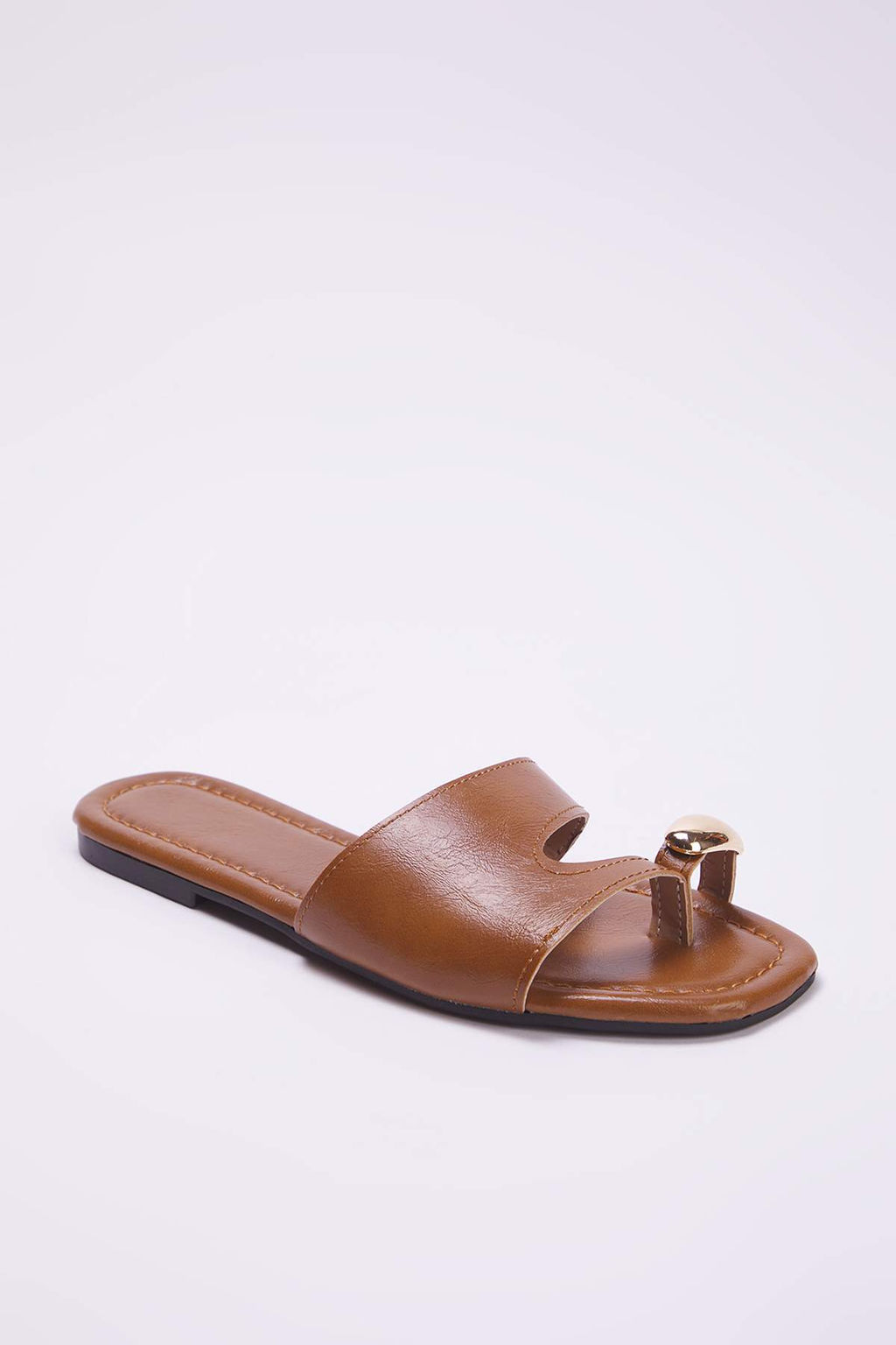 Karamel Kahve Bas Parmak Detayl? Kad?n Terlik TAKSS25TE00072 - Trendyolmilla фото 2