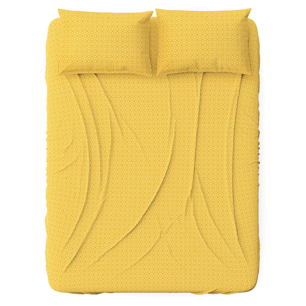 Простыня Евростандарт Созвездие, желтый 240х220см, бязь Комфорт 121г/м2, хлопок 100%, упаковка классическая ПВХ 28х41см, Домашняя мода (Россия)