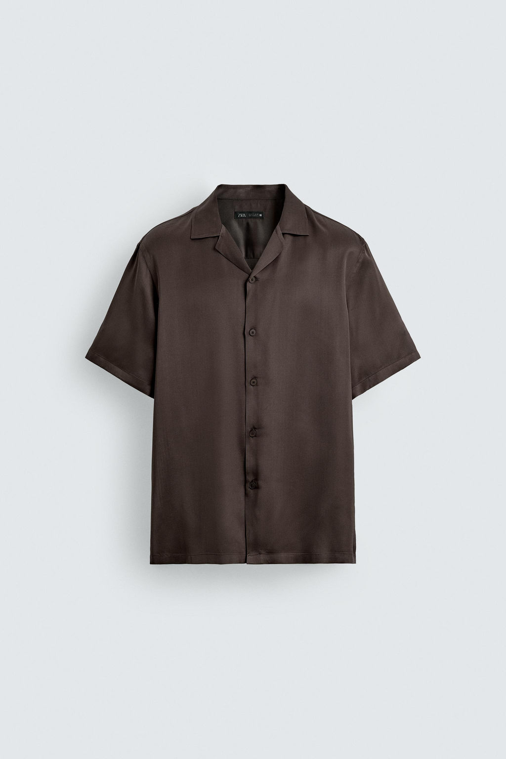 CAMISA SATINADA RELAXED FIT / Marr?n - Zara фото 7