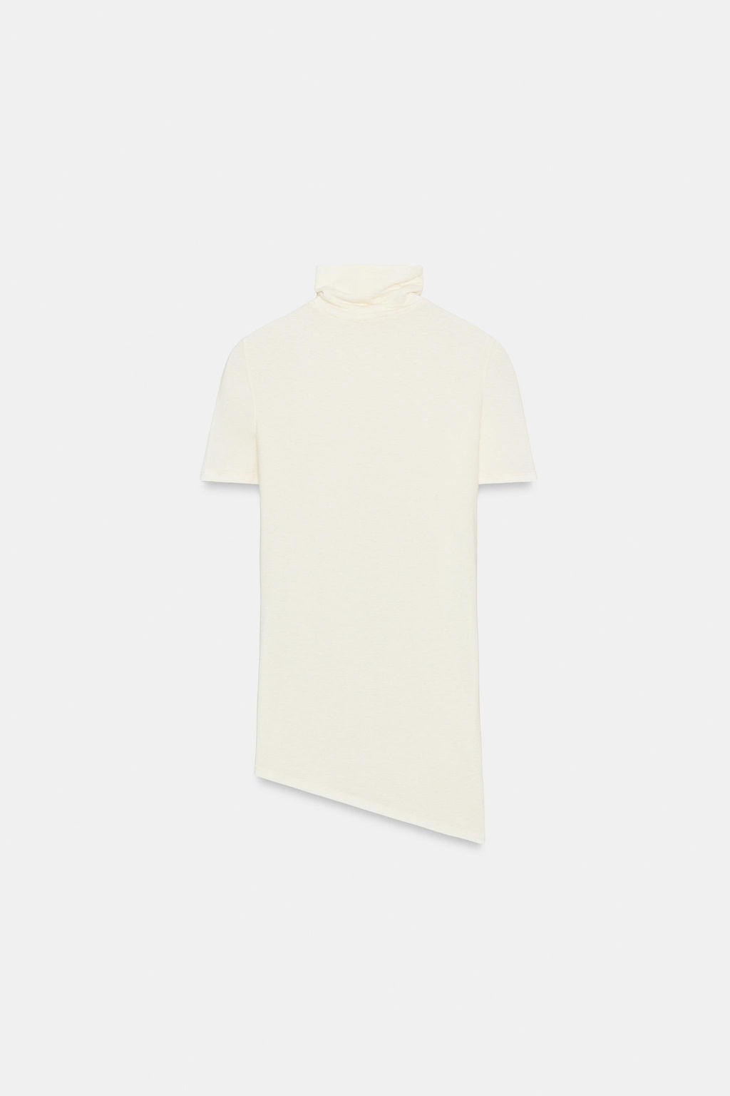 ASYMMETRIC HIGH NECK T-SHIRT - Zara фото 6