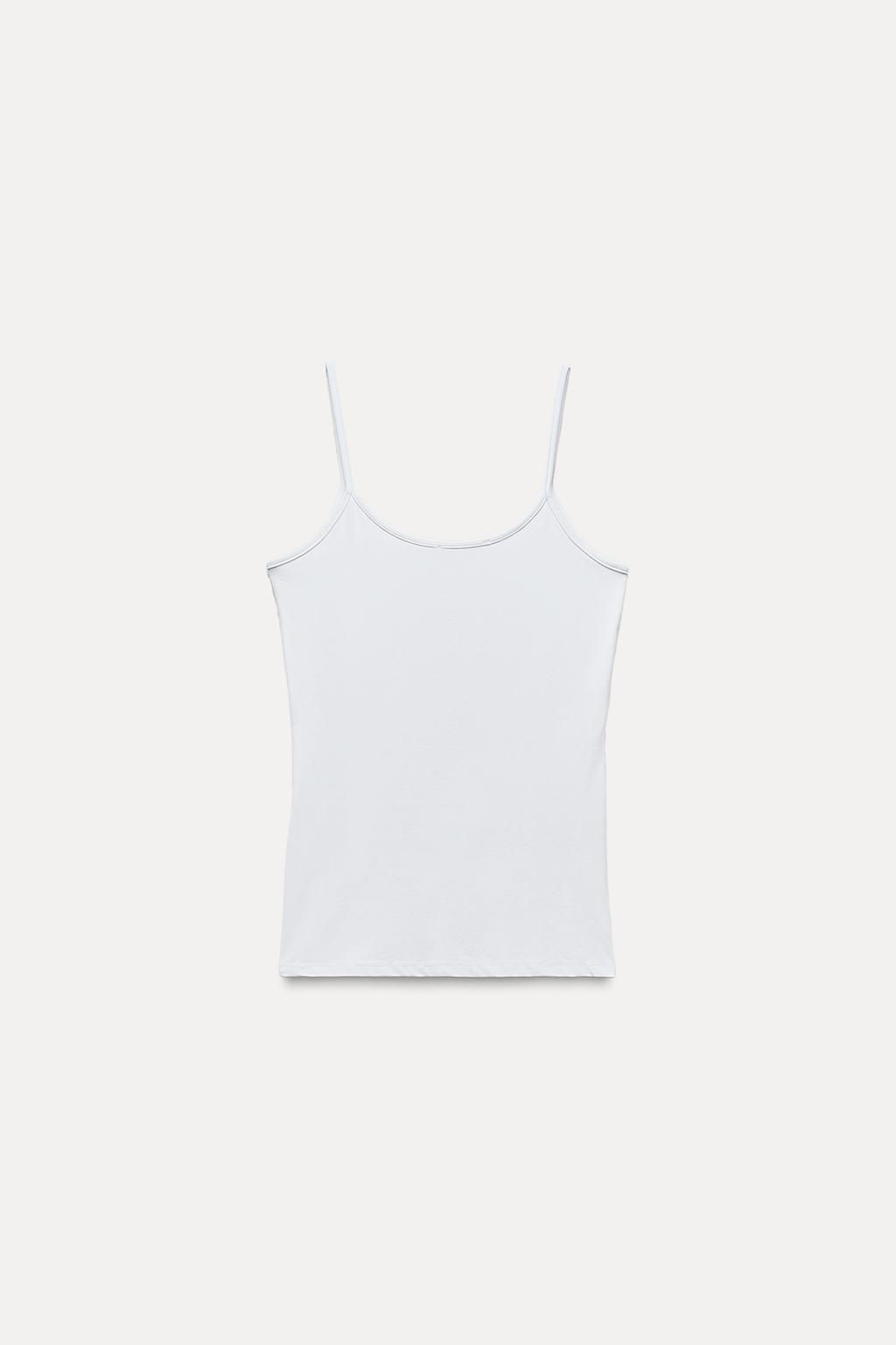 POLYAMIDE SLIM STRAP T-SHIRT - Zara фото 4