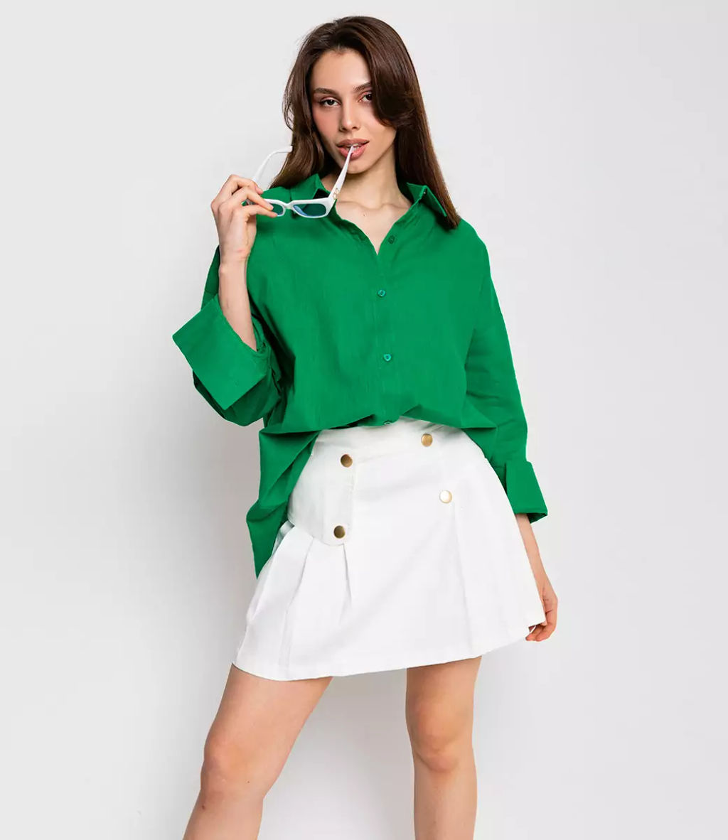 Рубашка #ОБШ1458, зеленый - Dommod фото 2
