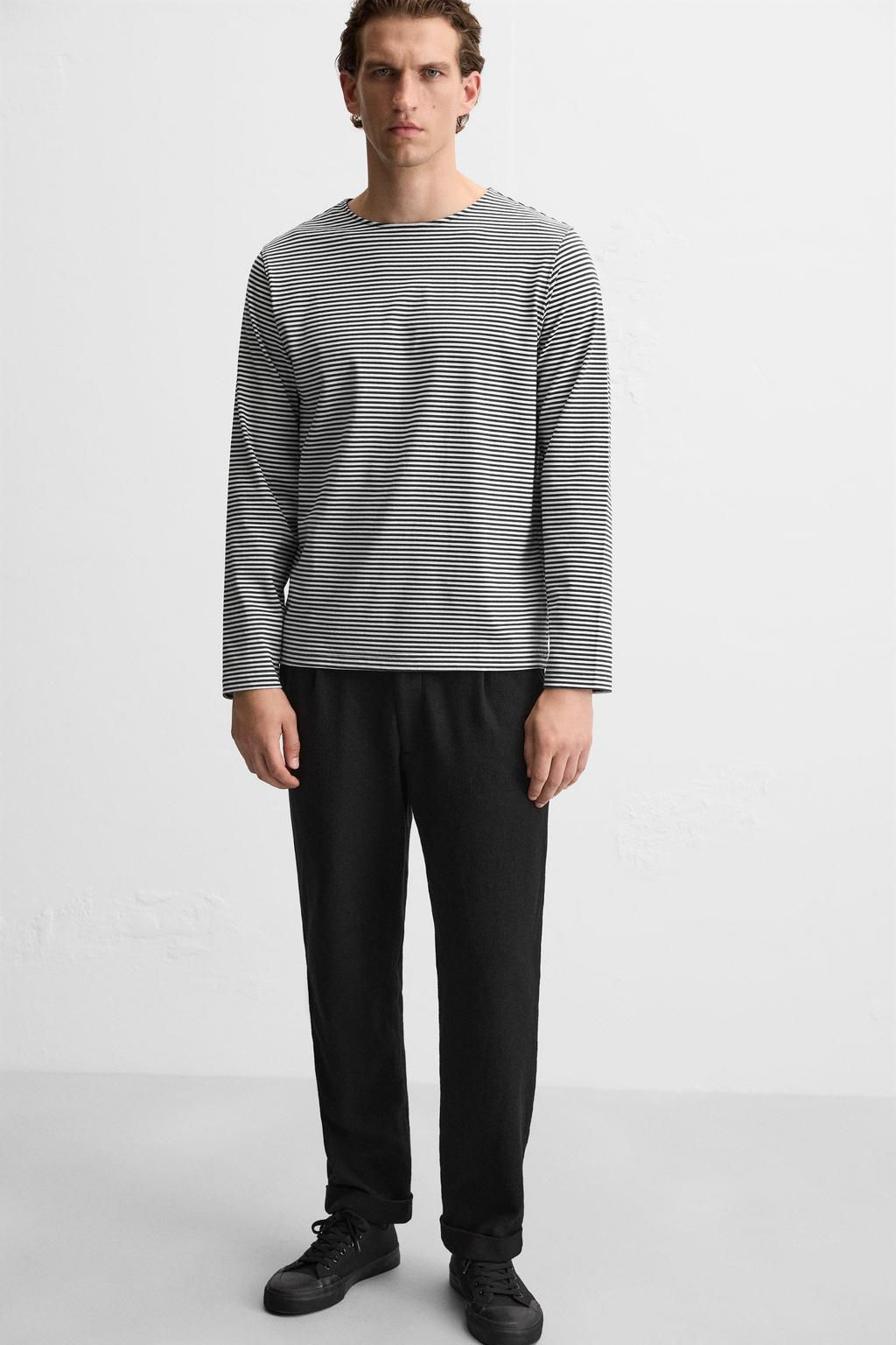 TEXTURED PLEATED TROUSERS - Zara фото 5