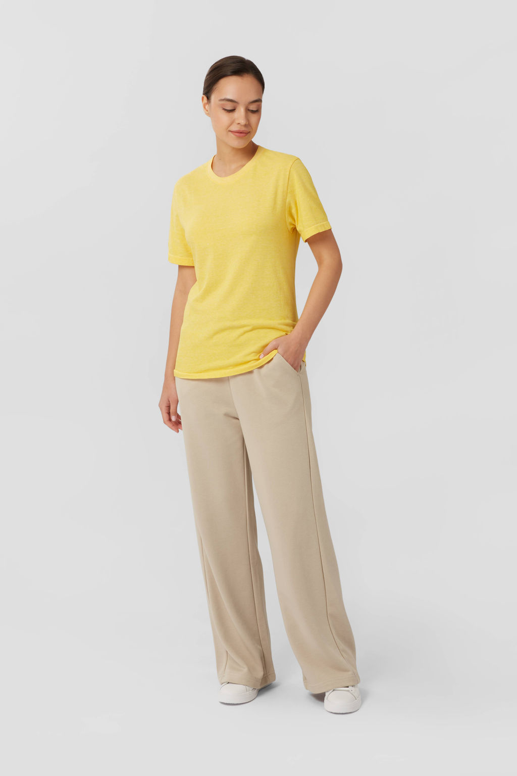 TEKSA Футболка женская WSS 001 yellow-white