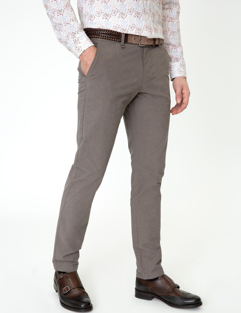 Kahverengi Slim Fit Kanvas Pantolon - Cacharel фото 2