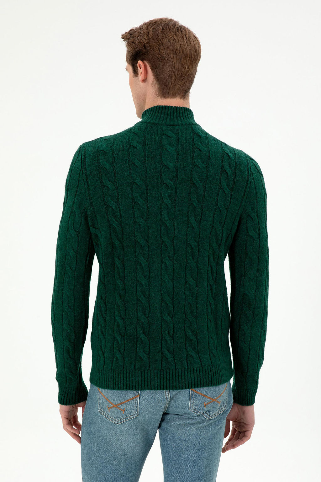 Мужской темно-зеленый свитер - U.s. polo assn фото 5