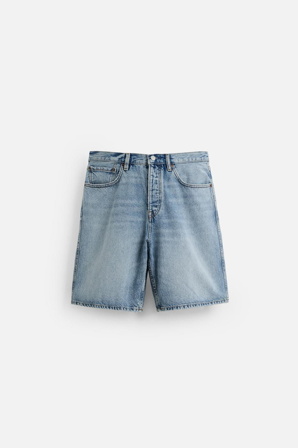 STRAIGHT-LEG DENIM BERMUDA SHORTS - Zara фото 8