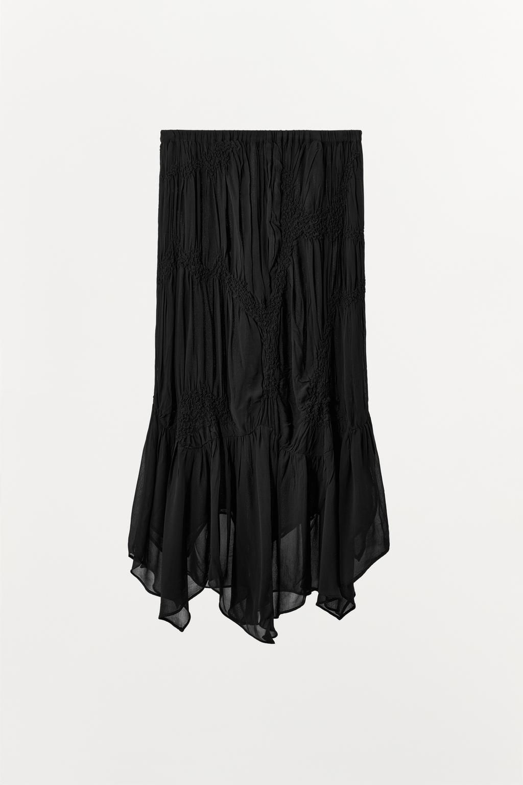 ASYMMETRIC GATHERED TEXTURED SKIRT - Zara фото 4