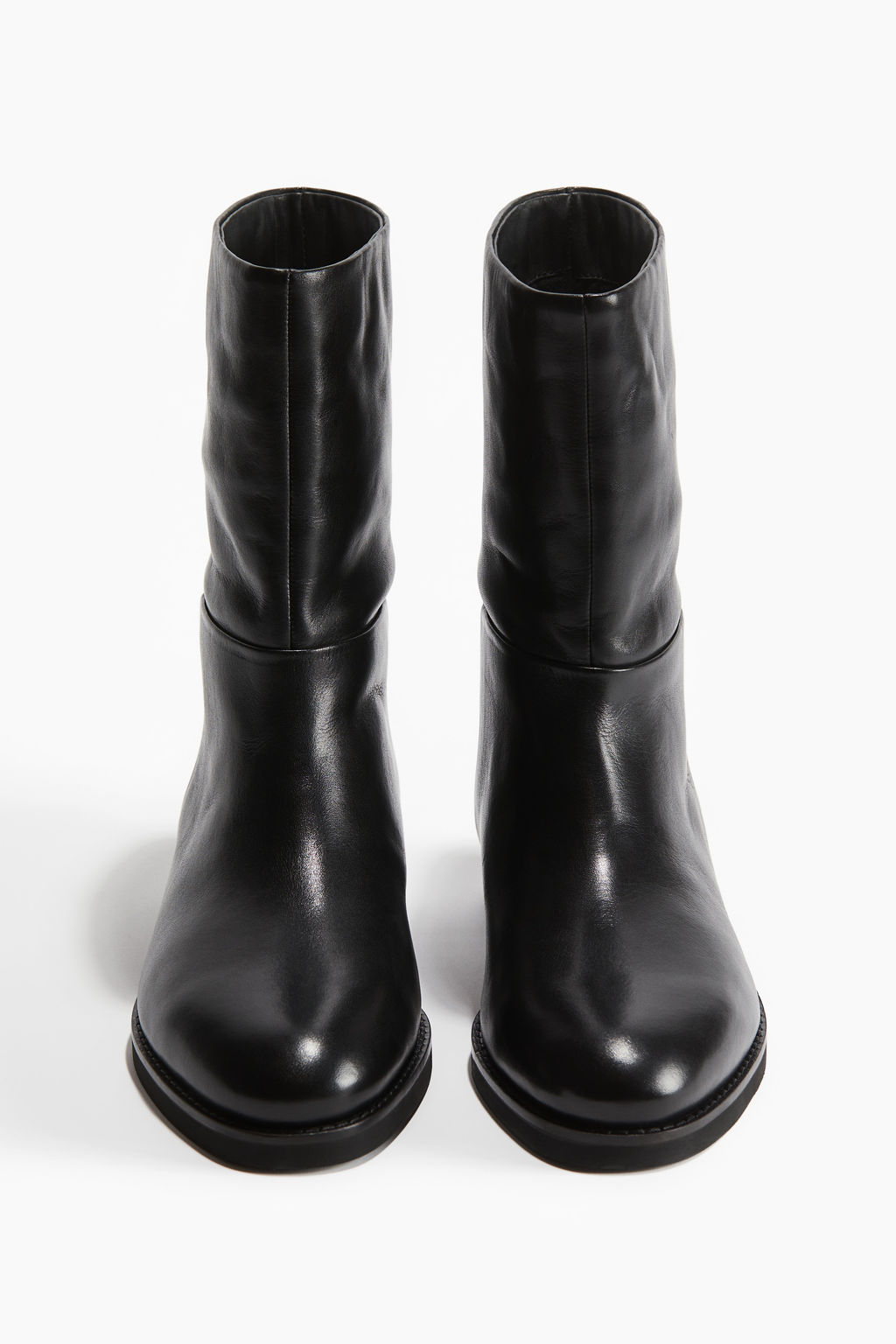 Calf-high leather boots - H&m фото 6
