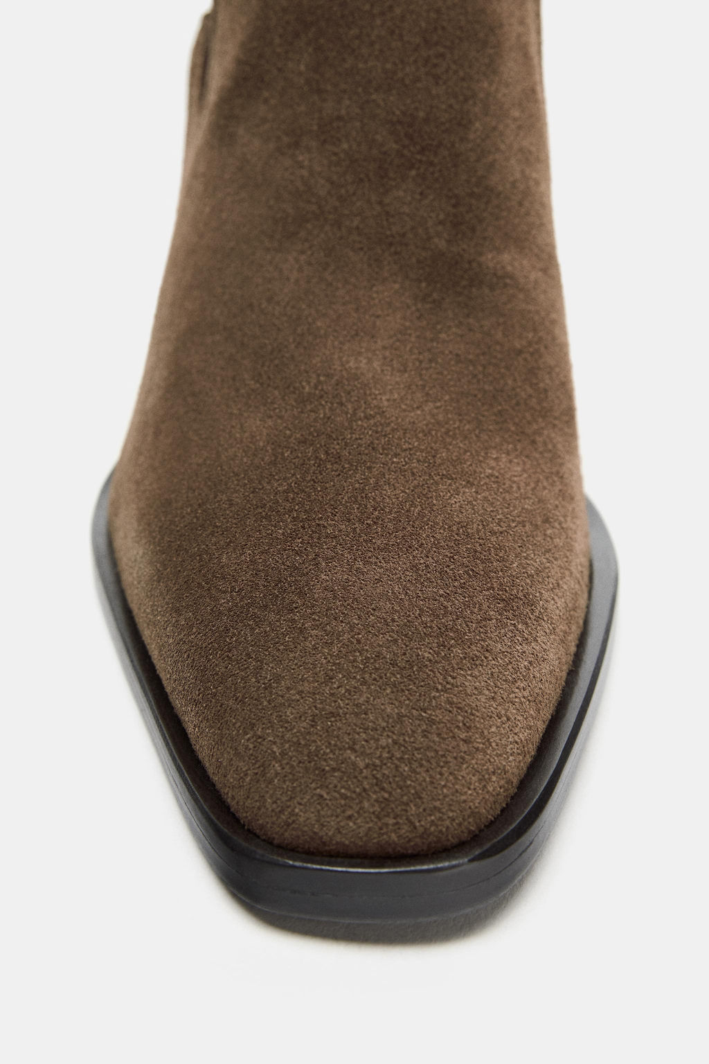 SPLIT SUEDE HEELED ANKLE BOOTS