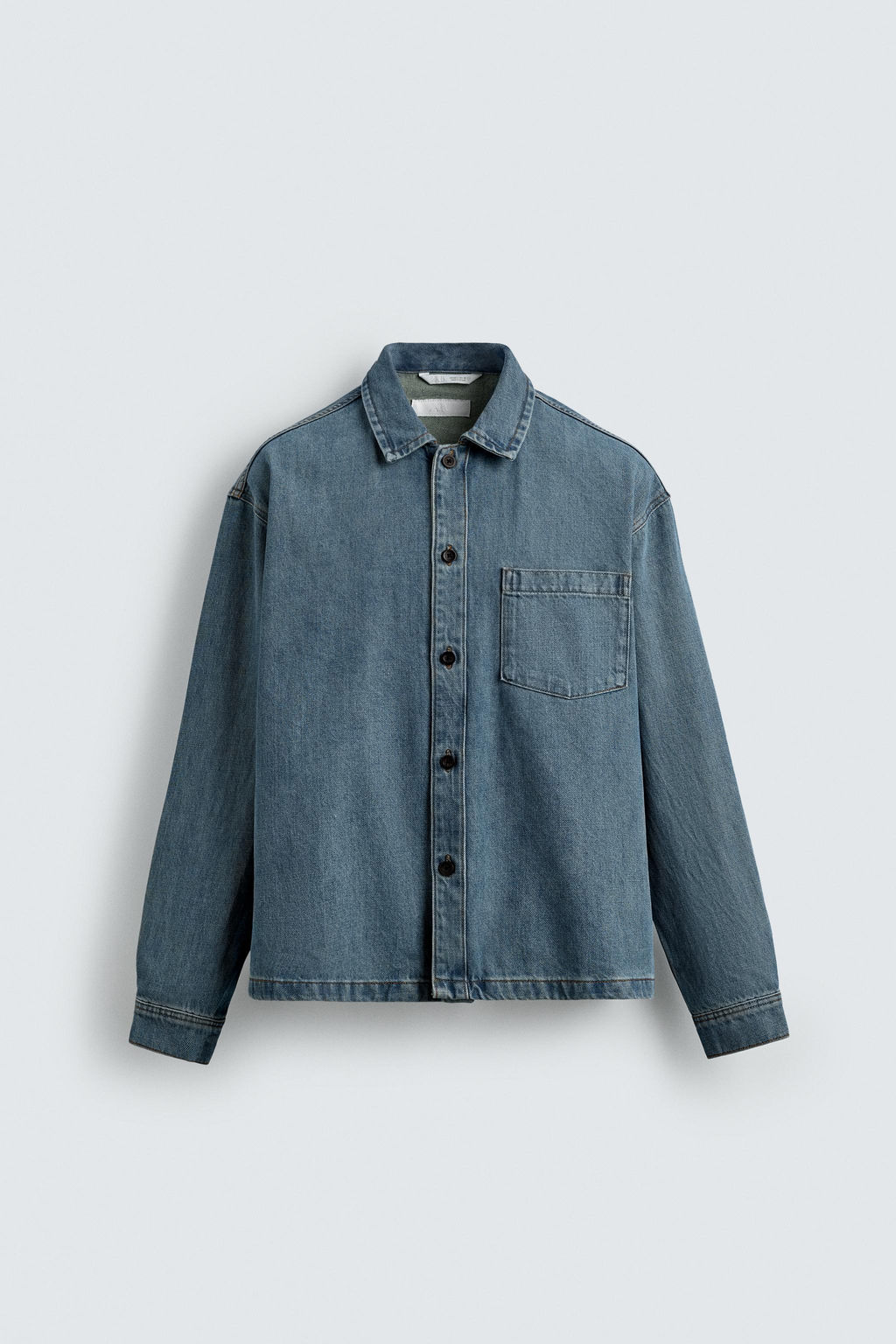 BOXY FIT DENIM SHIRT - Zara фото 7