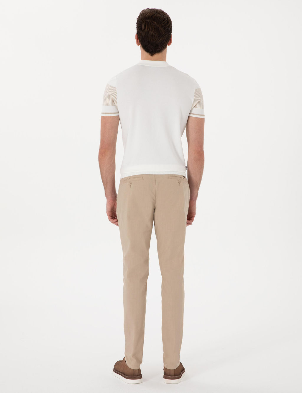 Bej Slim Fit Keten G_r_n_ml_ Kanvas Pantolon - Pierre cardin фото 4