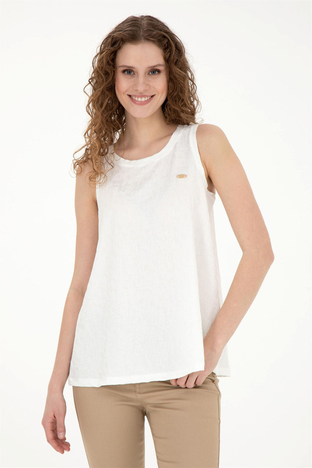 Женская футболка цвета экрю - U.s. polo assn фото 3