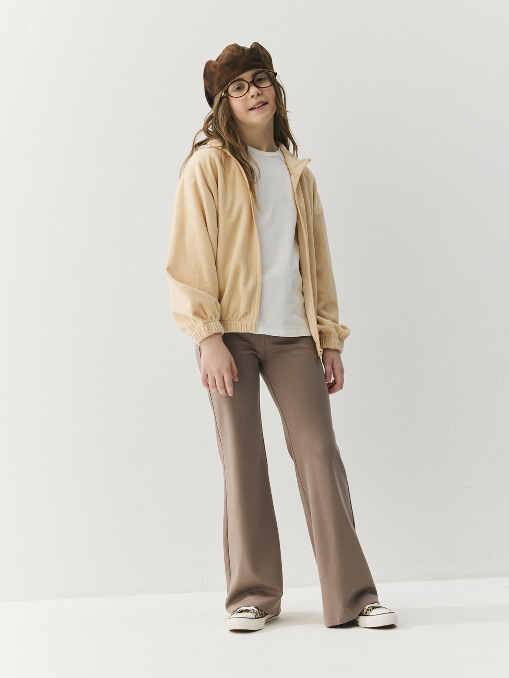 Брюки клеш Тауп облегченные 7+ - Bungly фото 4