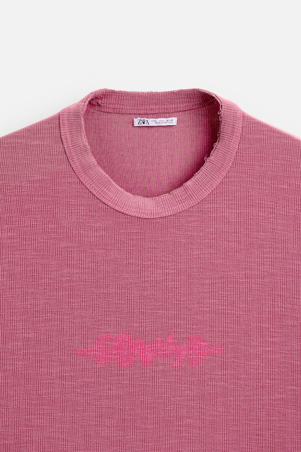KNIT T-SHIRT WITH PATCH - Zara фото 8