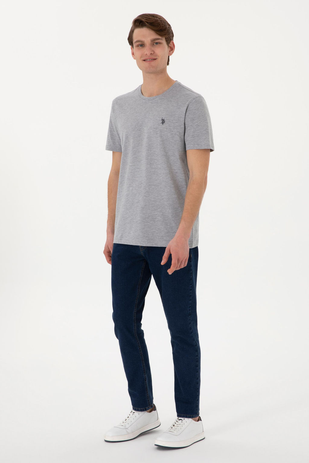 Erkek Regular Fit Bisiklet Yaka Gri Basic Ti__rt Sepette S_rpriz _ndirim - U.s. polo assn фото 4