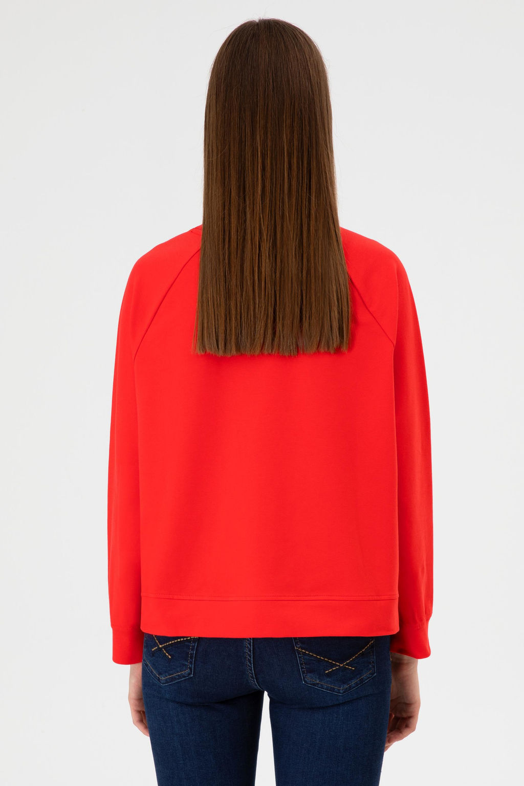 Kad_n K_rm_z_ Basic Sweatshirt Sepette S_rpriz _ndirim - U.s. polo assn фото 5