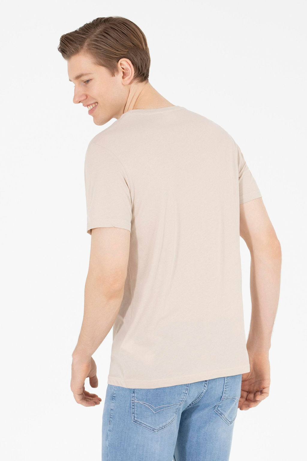 U. S. Polo Assn Мужская базовая футболка с круглым вырезом Stone - U.s. polo assn фото 5
