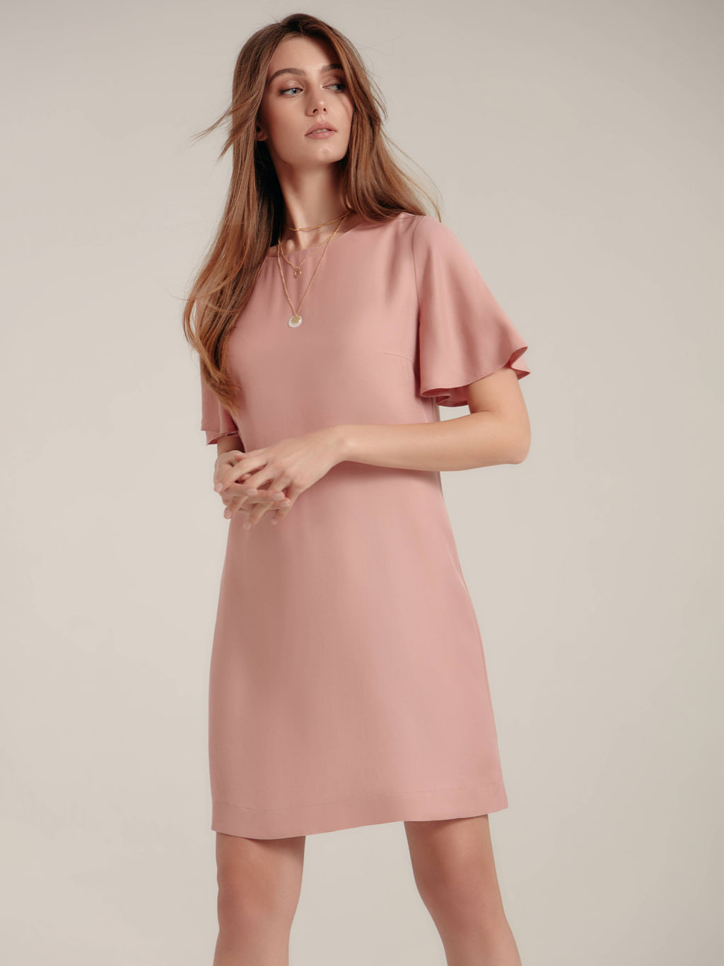 CONTE Платье свободного кроя LPL 1190 из вискозы dusty rose dusty rose