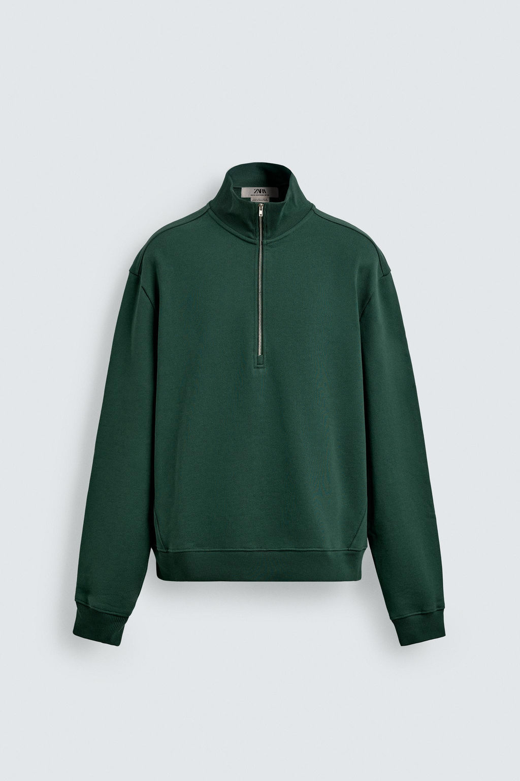 SUDADERA REGULAR FIT CUELLO CREMALLERA / Verde - Zara фото 7