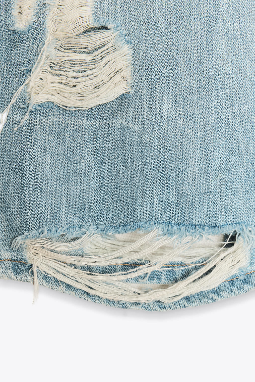 LOW-RISE RIPPED TRF DENIM JORTS BERMUDA SHORTS - Zara фото 9