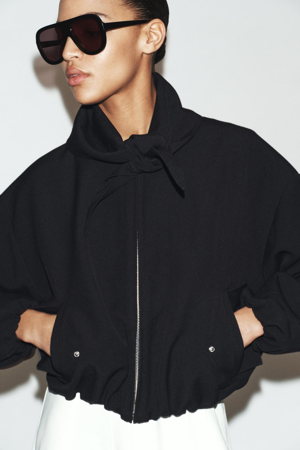 BOMBER JACKET WITH DETACHABLE SCARF - Zara фото 11
