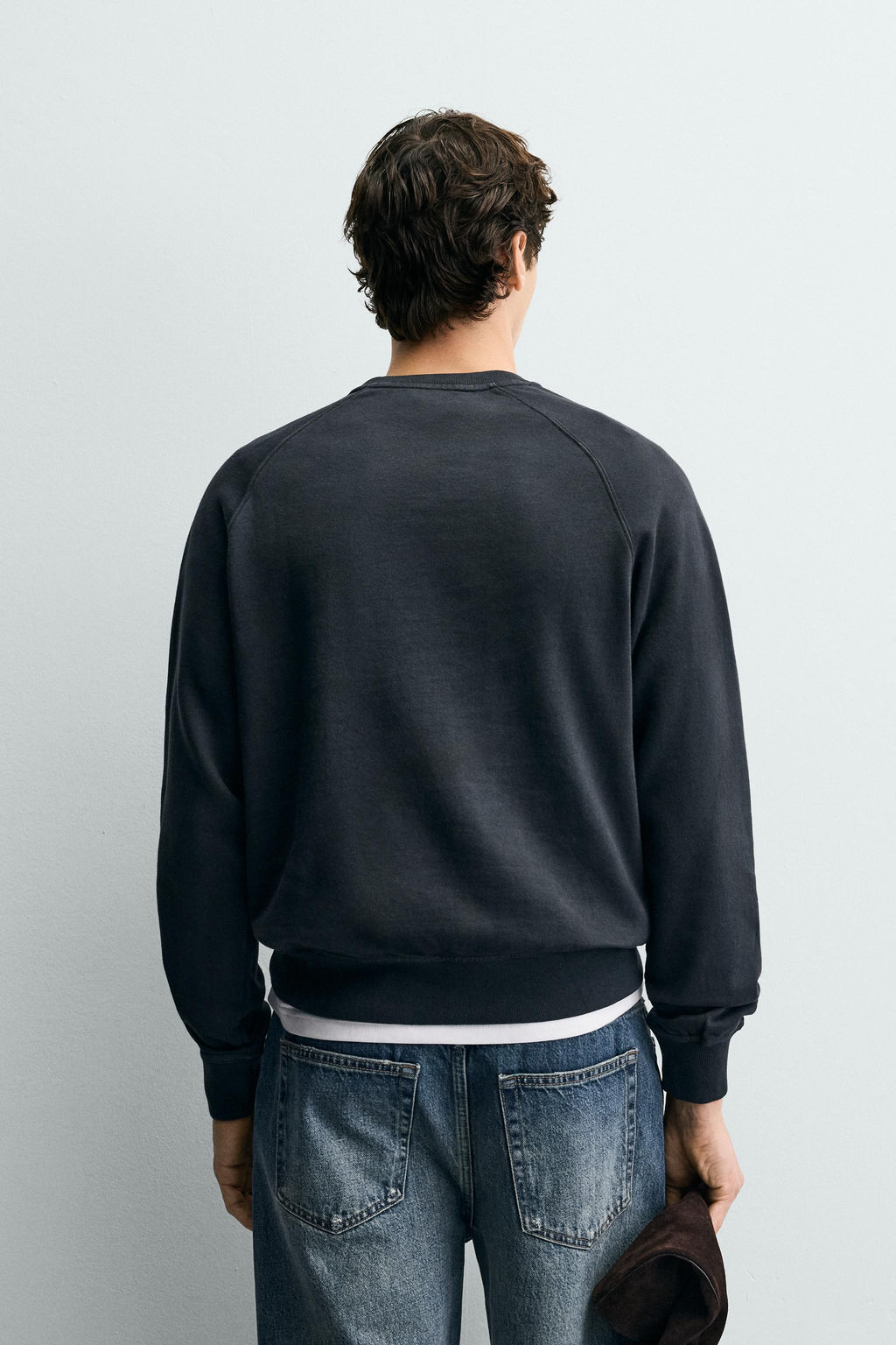 SUDADERA CREWNECK LAVADA / Gris antracita - Zara фото 3
