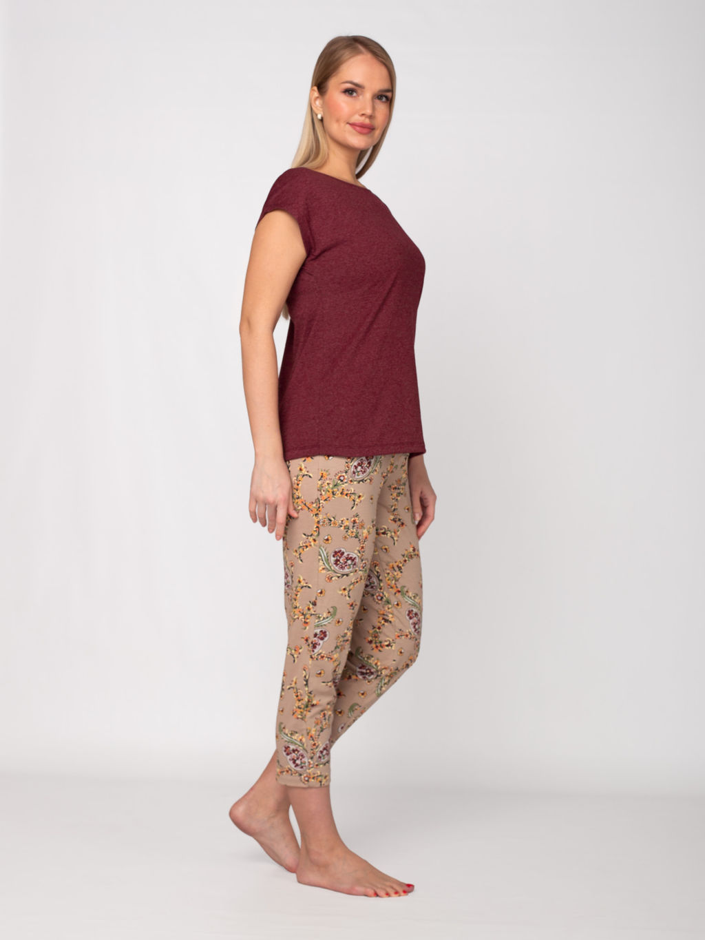 Костюм женский вискоза с бриджами "ЭЙПРИЛ" БОРДО