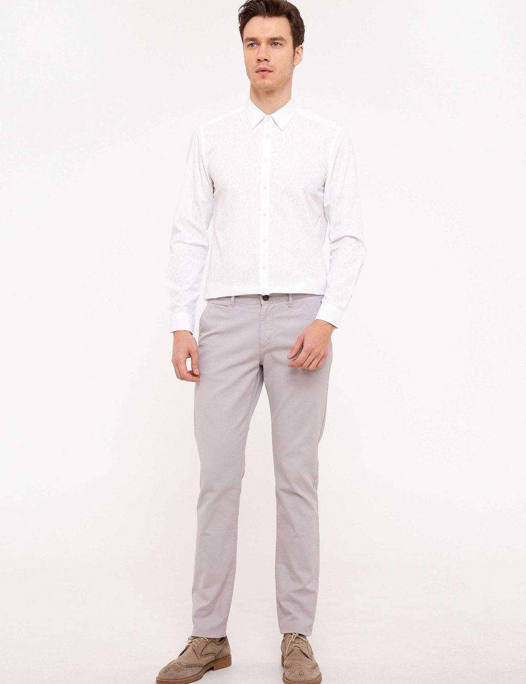 Белая приталенная рубашка с длинным рукавом - Cacharel фото 2