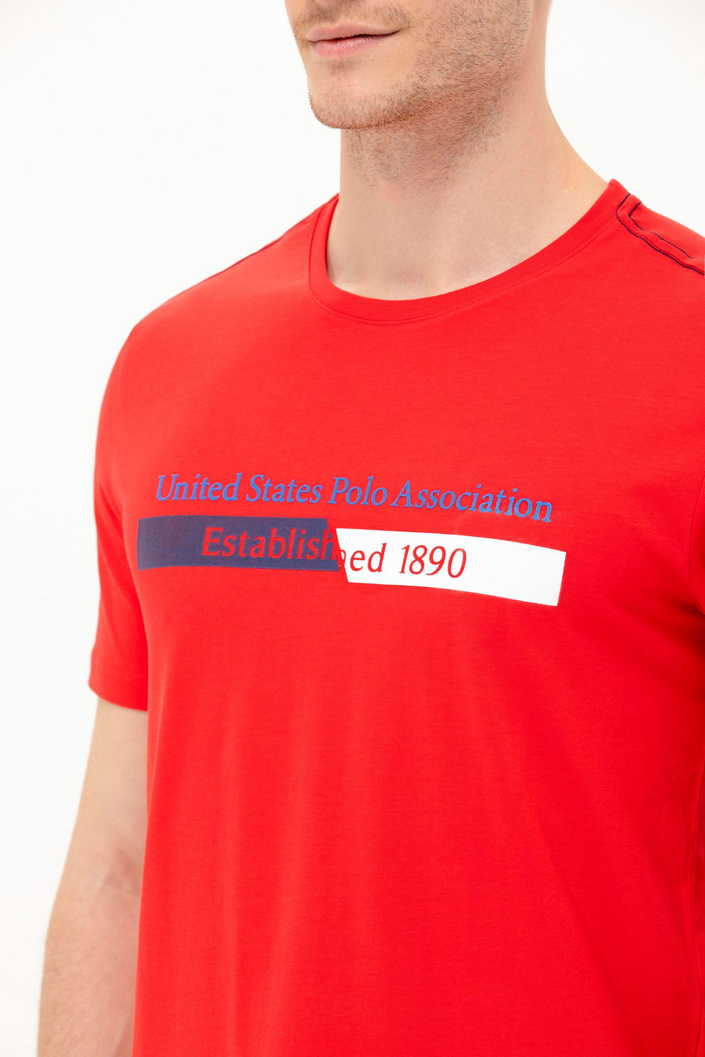 Мужская красная футболка с круглым вырезом - U.s. polo assn фото 7