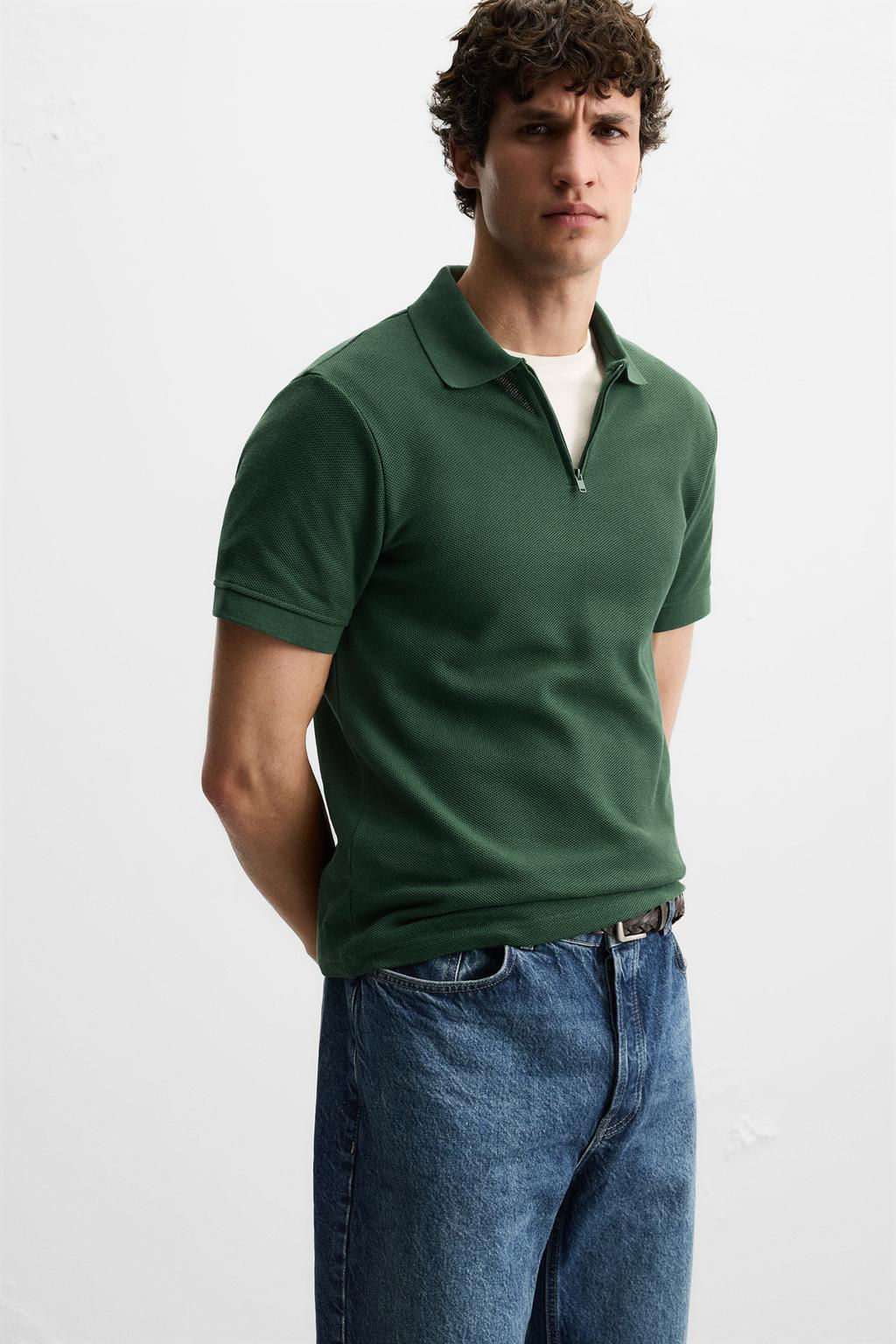 QUARTER-ZIP POLO SHIRT - Zara фото 29