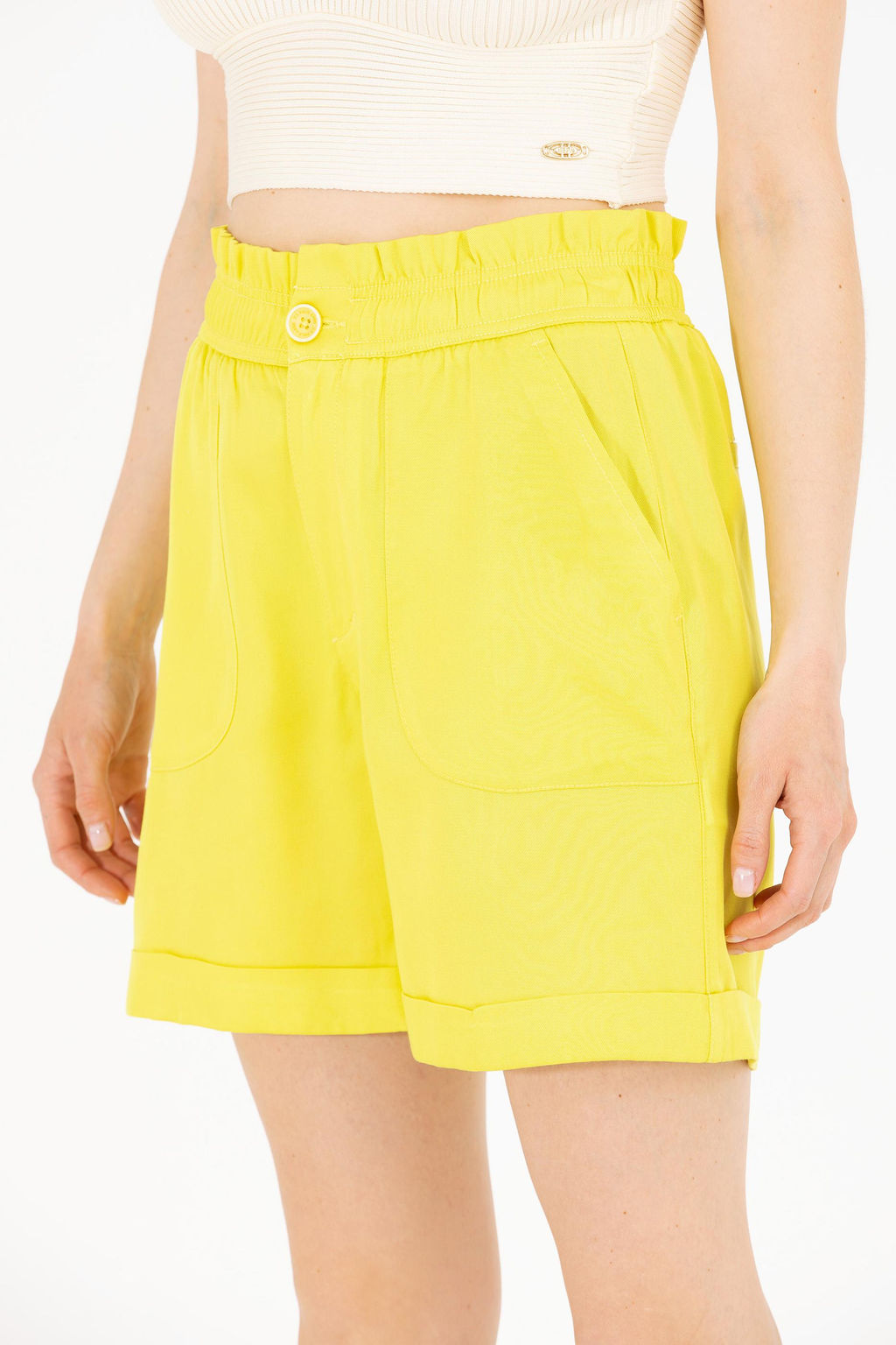 U. S. Polo Assn Женские неоново-желтые тканые бермуды-капри Неожиданная скидка в корзине - U.s. polo assn фото 20
