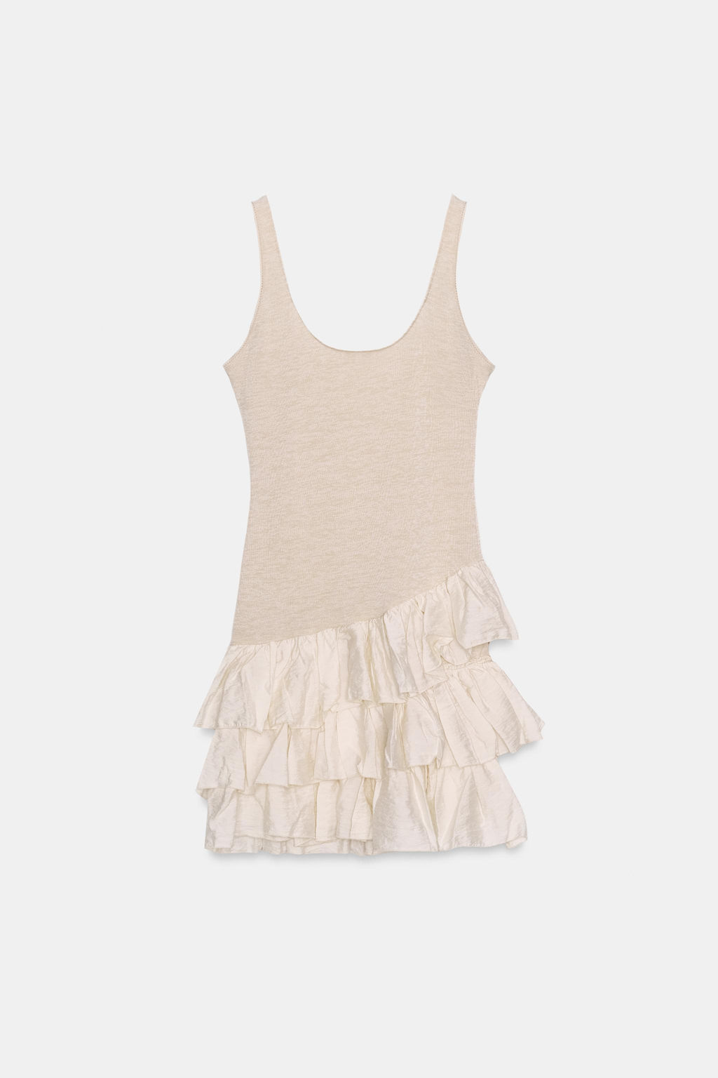 VESTIDO CORTO COMBINADO VOLANTES / Crudo - Zara фото 5