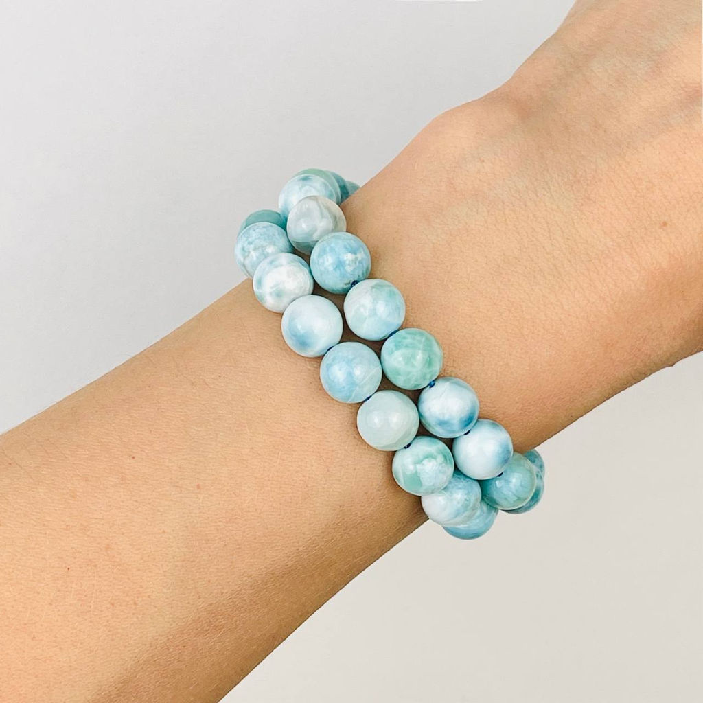 Бусины для украшений из Ларимара (43 бусины) 38 см